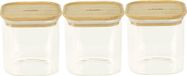 Pebbly Vershouddoos Vierkant 800 ml Set van 3 Stuks - Borosilicaatglas - Transparant