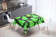 Bonamaison Tafelkleed, Anti-Mold, Sneldrogend, Waterdicht, 100% Polyester Tafellaken, Neon groene rook, 140 x 140 Cm - Ontworpen en Vervaardigd in Turkije