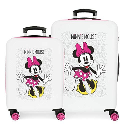 Disney Minnie Enjoy the Day Cabinekoffer - Wit - 55/68 cm - Kofferset