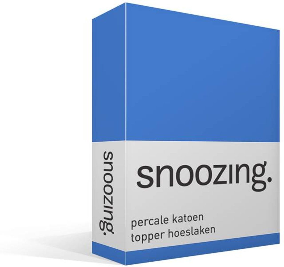 Snoozing percale katoen topper hoeslaken - 1-persoons (100x200 cm) - blauw