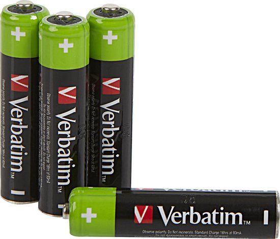 Verbatim AAA oplaadbare batterijen (4 stuks) - 950 mAh