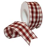 Morex Ribbon Karo Lint, 1,5" x 22 Yd, Bourgondië
