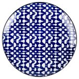 Confusion Platte borden van aardewerk, geometrische decoratie, 6 stuks