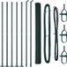 vidaXL - zeshoekig - gaashek - met - betonnen - voetstuk - 10 - x - 1,4 - m - Groen - Mesh