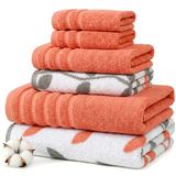 Amrapur Pacific Coast Textiles 6 stuks garen geverfde handdoek biologische wijnstokken koraal, 6-delig