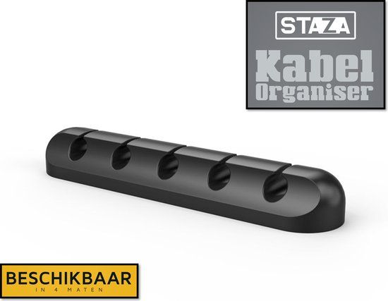 Staza Kabel Organiser Zwart | Kabel clips voor 1 kabel | Zelfklevend