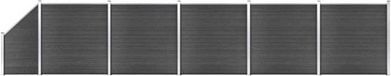 vidaXL Schuttingpanelenset - Composiet - Zwart - 965x(105-186) cm