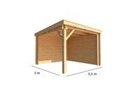 Warentuin collection Overkapping Els-Juul 350 cm bij 300 cm diep lessenaarsdak