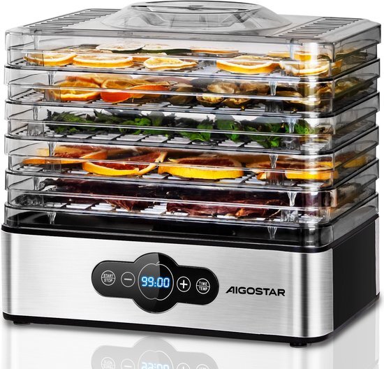 Aigostar Crispy 30INI - Voedseldroger - Elektrische Droogautomaat - 5 lagen