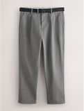 Next - Heren - Chino met enkele plooi, riem en taps toelopende pijpen - Grijs