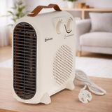M Mimotec White Broken Compact Elektrische ventilatorkachel, 2.000 W, 3 standen (ventilator/laag/hoog), regelbare thermostaat, IP20, stil <53 dB, oververhittingsbeveiliging