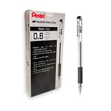 Pentel Hybrid gel-inktroller, 0,6 mm punt, 0,3 mm lijnbreedte, zwart 12er-Pack zwart
