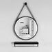 Miroir mural rond avec étagère de rangement pour salle de bain et décoration