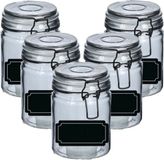 Zeller Weckpotten/inmaakpotten - 10x - 250 ml - glas - met beugelsluiting - incl. etiketten