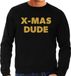 Bellatio Decorations Shoppartners Bv Foute Kersttrui sweater - x-mas dude - goud / glitters - zwart - heren - kerstkleding / kerst outfit XXL
