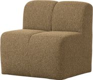 WOOOD Mojo Eetbankje 84cm Met Rugleuning - Bouclé - Geel/Bruin Melange