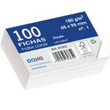 Dohe - Blanke Kartonnen Indexkaarten (100 St.) - Kaarten Voor Het Schrijven Van Notities, Maat 9,5x6,5 Cm, 180 Gr/M², Nr. 1, Kantoormateriaal - Kleur Wit