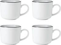 Mikasa Limestone Mokken Set van 4 - Porselein - Wit - 360ml
