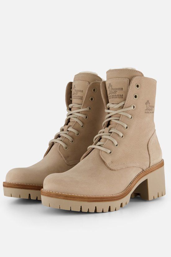 Panama Jack Padma dames veterboot - Beige - Maat 40