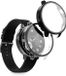 kwmobile 2x cover geschikt voor OnePlus Watch 4 / Watch 3 / OPPO Watch X3 mini / X2 mini - Housse de tracker de fitness en verre trempé et cadre en plastique, set noir / transparent