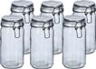 Zeller Weckpotten/inmaakpotten - 6x - 750 ml - lichtgrijs - glas - rond - beugeldeksel - luchtdicht - D10 x H15 cm