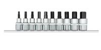 Gedore RED R62558010 | Dopsleutel-schroevendraaierset | 1/2" | IN 5-IN 17 | op rail | 10-dlg 3300023