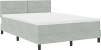 vidaXL Boxspringbed met hoofdeinde Lichtgrijs 160 x 200 cm Fluweel