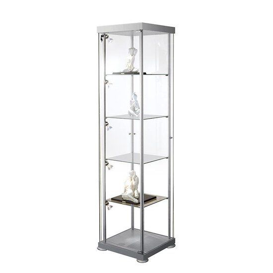Kerkmann Expoline Vitrine - Zilver - 45 x 45 x 180 cm