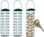Relaxdays Vetbolhouder - Set van 3 - Hangend - 31 x 8,5 cm - Metaal - Donkergroen
