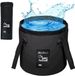 Seau pliable léger - Très léger et durable - 20 litres - Noir - Couvercle en plastique