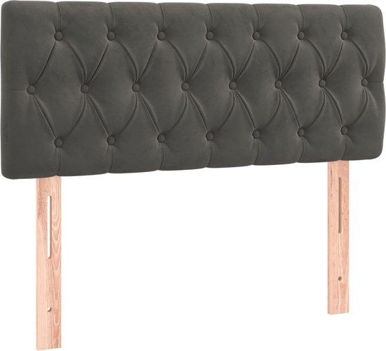 vidaXL Hoofdbord 90x7x78/88 cm fluweel donkergrijs