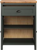 Merkloos trendteam Bijzetkast Stanton | 77 x 102 x 39 cm | Evoke Oak-design | Groen