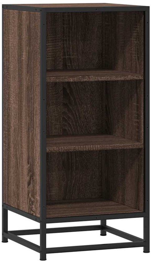 vidaXL Dressoir 35,5x35x76 cm bewerkt hout en metaal bruin eikenkleur