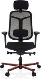 HJH Office BICOLORE HIGH bureaustoel / directiestoel mesh / stof zwart / frame rood
