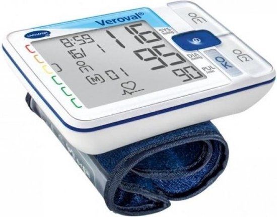 Hartmann Veroval Pols Bloeddrukmeter - Draadloos - Smart - Wit/Blauw