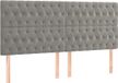 vidaXL Hoofdbord Gris Clair Velours 200x7x118/128 cm