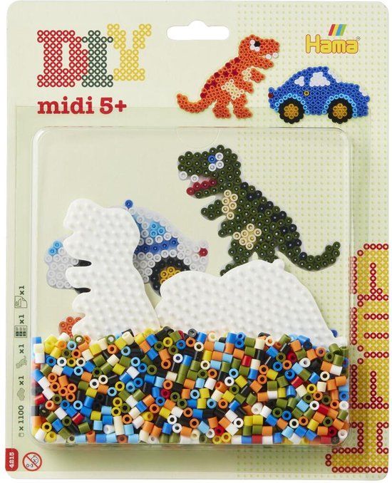 Hama Strijkkralenset Dino, 1100st. - Multicolor
