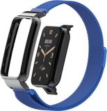 By Qubix Qubix Milanese loop bandje met case - Blauw - Geschikt voor Xiaomi Smart Band 7 Pro / Mi Band 7 Pro bandje
