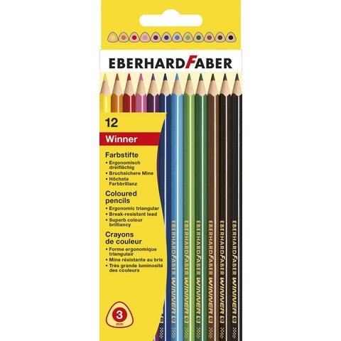 Eberhard Faber 12 Driehoekige kleurpotloden Winner