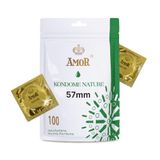 AMOR NATURE Premium Condooms, perfecte positionering en geschikte maat voor iedereen - Ø 57 mm, Transparant, Verpakking van 100