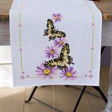 Vervaco Perlaida Runner Kit Queen Butterfly on Asters Embroidery Kit 32 x 84 cm
