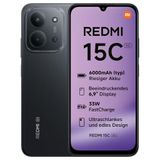 Xiaomi Redmi 15C 5G, Smartphone 4+256GB, Display 6,9" 120Hz, MediaTek Dimensity 6300, 5G, Dual camera AI 50MP, Mega batteria da 6000mAh, Nero