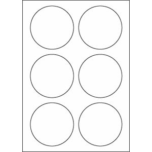 A4 etiketten 90 mm rond wit (100 vel)