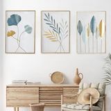 Unyqoos® Stijlvolle gouden metalen wanddecoratie voor woonkamer en slaapkamer