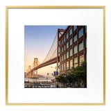 Frametory, 12x12 aluminium frame, 8 x 8 foto met ivoorkleurige mat voor wanddisplay, zaagtandhanger, draaibare lipjes, veerklemmen, geweldig voor foto's, kunstwerken, posters (goud, 1 stuks)