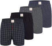 Phil & Co. Berlin Heren Boxershorts 4-pack - Katoenmix - Wijde Pasvorm - 3XL - Zwart