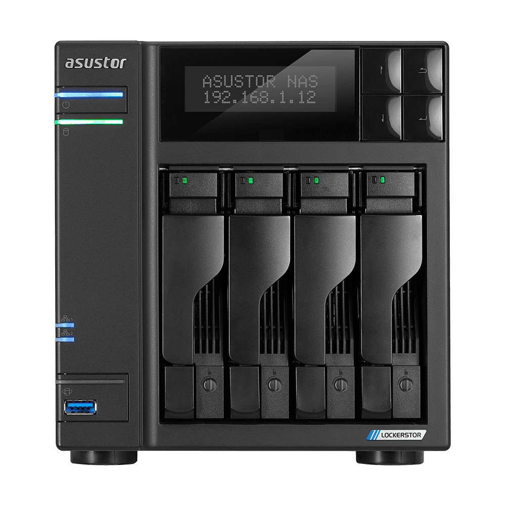 ASUSTOR AS6604T NAS Server - 4 Bay - Intel Celeron J4125 - 4GB RAM - Black