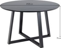 Merkloos Ronde eettafel Ø 120 cm - Zwart - Hout - Scandinavisch & Basic