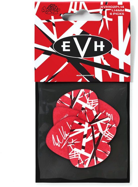 Médiators Jim Dunlop EVH Frankenstein Tortex Plectrums - 1.14 mm - Player's Pack (6 Stuks)