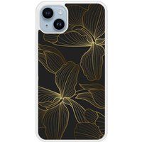 Golden flowers Bedrukt siliconen hoesje compatibel met iPhone 14 Plus